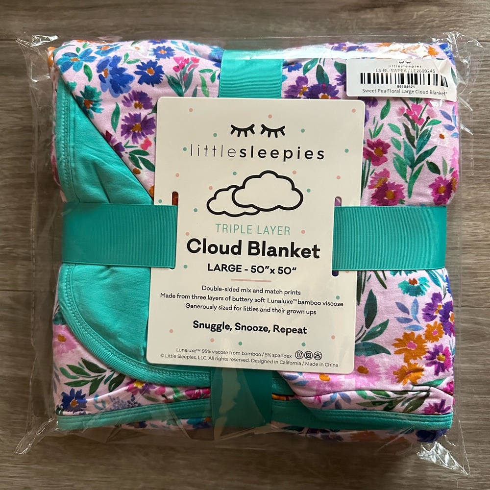 Little Sleepies Cloud Blanket - sweet pea floral